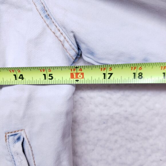 Free People Button Up Blue Jean Jacket Womens Size 2 Denim Casual Coat - Picture 4 of 10